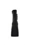 Silver Stone Buckle Blunt Toe Zippered Heeled Boots Black Suede 23123166 - 4