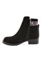 4001-2164-22K Women's Buckle Low Heel Boots Black Suede Black Snake - 3