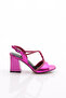 808-23Y Women's Strappy Silver Stone Heeled Sandals with Twisted Accessories