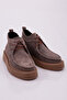 Women's Front Elastic Stitching Detailed Thick Sole Ankle Boots Mink Suede Genuine Leather 33613883 - 2