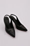 Women's Pointed Toe Transparent Detailed Accessory Heeled Shoes Black 143286 - 2
