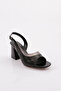 Black Women's Heeled Sandals with Thick Straps - Opening 94521033 - 2