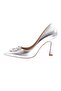 9052-23y Women's Pointed Toe Crystal Stone Heeled Shoes - 3
