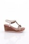 1040 Women's High Sole Knitted Detailed Sandals
