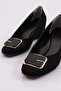 Black Suede Women's Heeled Shoes - 34713539 - 4