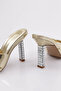 9012 Women's Stone Strip Heeled Slippers - 3