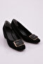 Black Suede Women's Heeled Shoes - 34713539 - 2