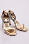 Women's Single Stripe Ankle Strap Heeled Shoes Gold Metallic 571821085 - 2