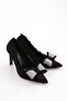 Women's Heeled Shoes Black Suede 624102859 - 2