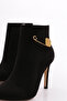 303 Women's Heeled Boots Black Suede - 4