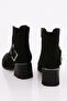Black Suede Women's Heeled Boots - 5133564 - 3