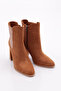Tan Suede Women's Heeled Boots - 1013533210 - 2