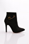 303 Women's Heeled Boots Black Suede