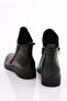 Women's Rubber Detailed Ankle Boots Black Genuine Leather 1871533217 - 3