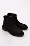 Women's Classic Boots with Side Buckle Black Nubuck Genuine Leather 15335106 - 2