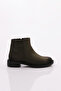 043 Women's Buckle Classic Boots Khaki Nubuck Genuine Leather