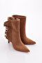 Women's Heeled Boots Tan Suede 63922859 - 2