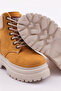 Btz01 Women's Lace-Up Boots Mustard - 4