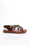 Women's Side Bead Detailed Sandals Dark Brown 4163289