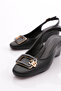 Women's Back Tie Heeled Shoes Black 354223539 - 4