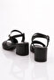 Black Genuine Leather Women's Heeled Sandals - 26193294 - 3