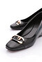 Women's Metal Accessory Wedge Heeled Shoes Black 354753539 - 4