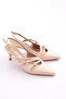Women's High Heel Shoes with Belt Accessories Beige Patent Leather 7766535 - 2