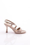Women's Back Tie Heeled Shoes Rose Crocodile 10273534
