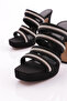 C5125 Women's Stone Stripe Evening Dress Heeled Slippers - 4