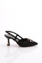 Women's Back-Tie Heeled Shoes Black Scuba 353223539