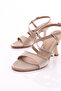 Women's Back Tie Heeled Shoes Rose Crocodile 10273534 - 4