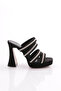 C5125 Women's Stone Stripe Evening Dress Heeled Slippers