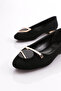 Women's Metal Buckle Ballerinas Black Velvet 28242534 - 4