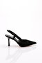 Women's Back-Tie Heeled Shoes Black Imported 81123564