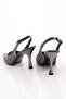 Women's Pointed Toe Open Back Heeled Shoes Platinum Crocodile 21213534 - 3