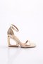 Women's Heel Hole Evening Dress Shoes Gold Wrinkled 353833210
