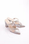 Women's Ankle-Loop Heeled Evening Dress Shoes Silver Imported 26234110214162322 - 2