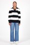 Women's Striped Striped Comfort V Polo Neck Knitwear - 2