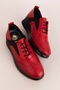 Genuine Leather Anatomical Sole Comfortable Shoes Elnr.3803 Red - 4
