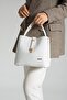 Medium Size Suitable for Daily Use Cotton Woven Long Strap Women's Shoulder Bag 4005 white combination