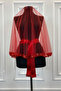 Red Sequin Sequin and Pearl Bridal Veil Set, Henna Night Veil Alı Cover 6 Pieces - 2