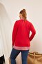 Plaid Plus Size Red Shirt Blouse with Pocket Detail - 5