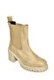 T 726981602   Beige Suede Elastic Thick Heeled Women's Boots - 7