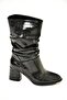 T 848243011   Black Crocodile Print Thick Heeled Women's Boots - 6