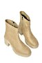 T 726911102   Beige Suede Thick Heeled Women's Boots - 7