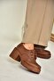 T 996157009   Tan Thick Heeled Women's Shoes - 5