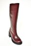 R 654047703   Burgundy Genuine Leather Thick Heeled Women's Boots - 7