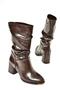 T 848243011   Brown Crocodile Print Thick Heeled Women's Boots - 5