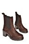 T 726981602   Brown Suede Elastic Thick Heeled Women's Boots - 6