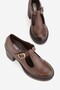 Women's Brown Genuine Natural Leather Number 36-41 Ankle Strap Shoes - 6